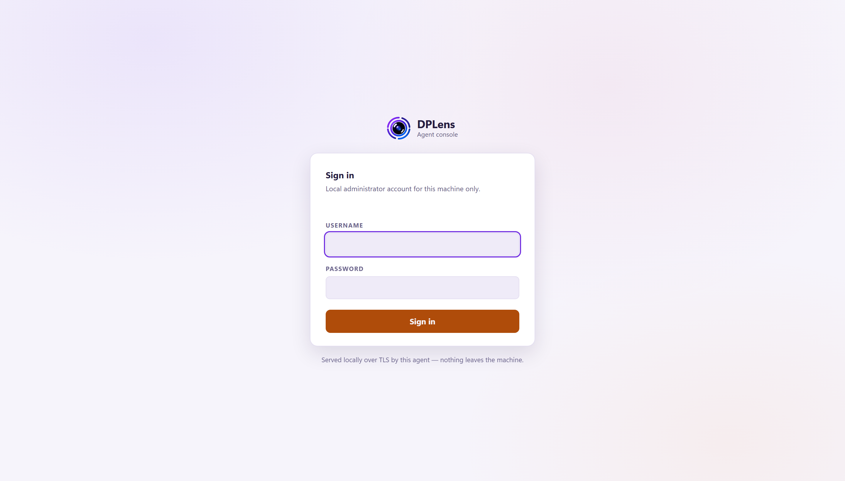 The console sign-in page