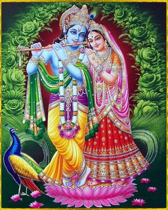 radha krishna images green