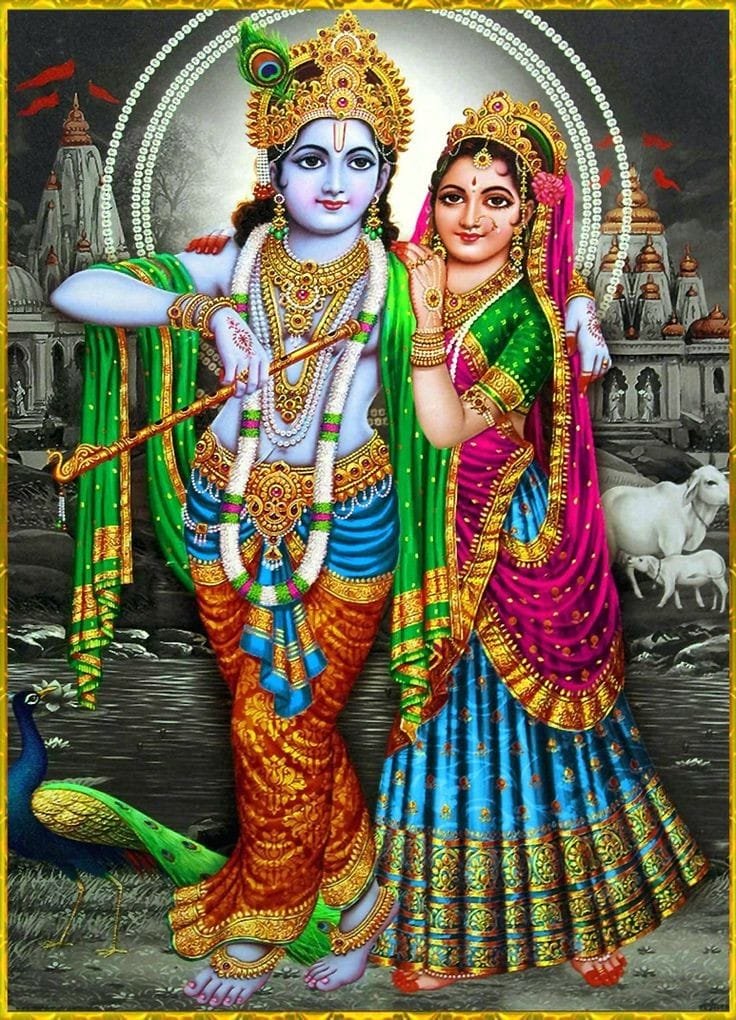 radha krishna images drawing with colour