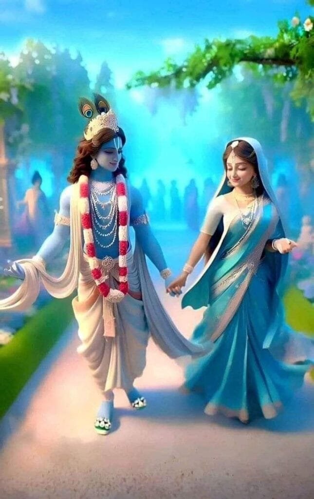 radha krishna anime dp