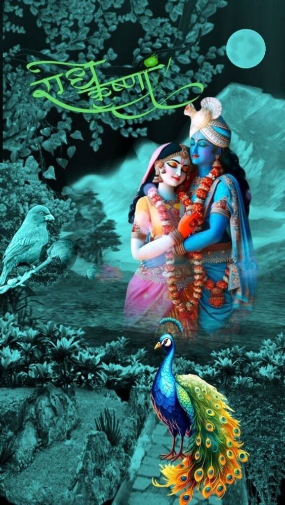 romantic radha krishna image