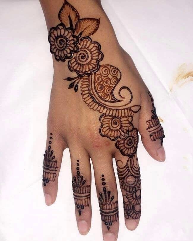 mehndi design arabic simple full hand