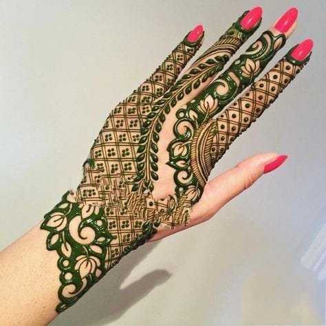 back hand mehndi design simple