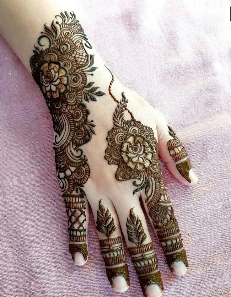 mehndi design back hand easy