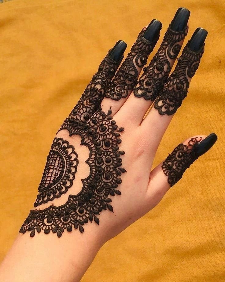 half mehndi design