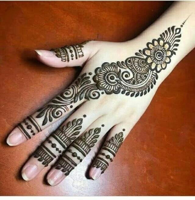 half mehndi design