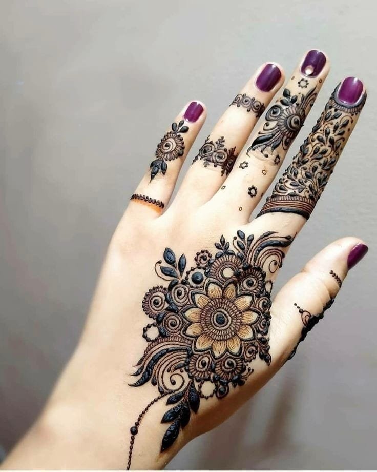 mehndi design easy front hand