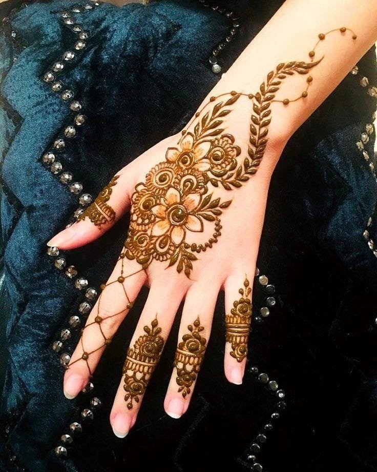 back hand mehndi design