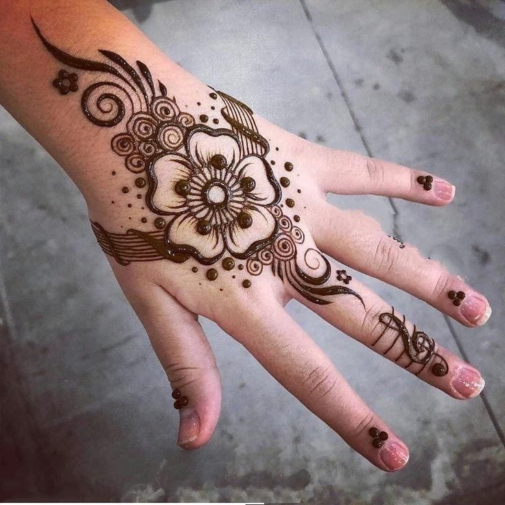 back hand mehndi design