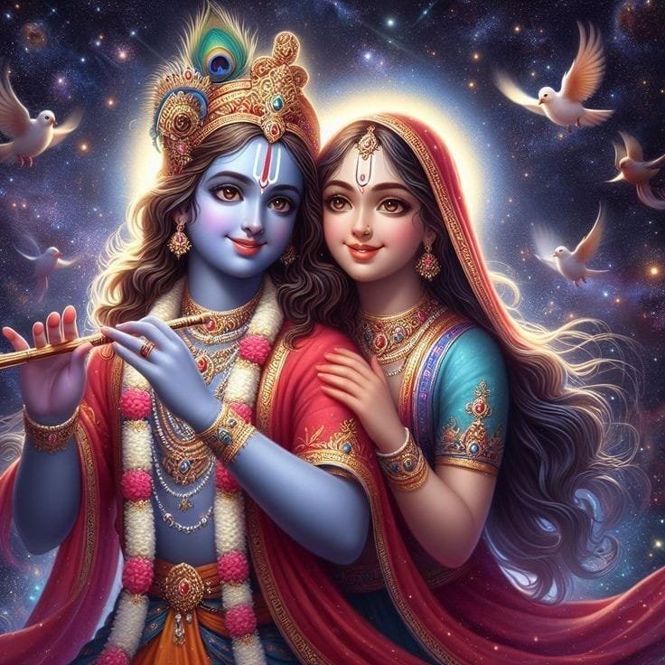 radha krishna anime dp