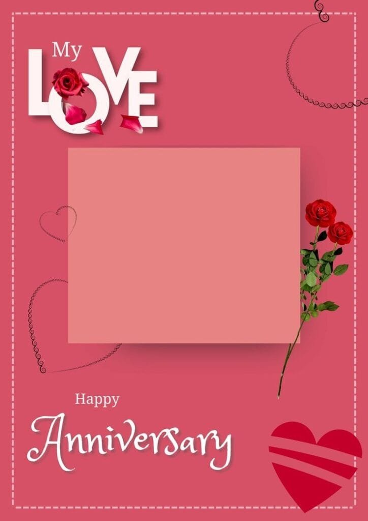 happy anniversary frame with photo and name edit online free