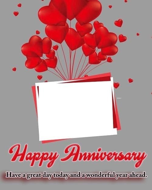 happy anniversary frame with photo and name edit online