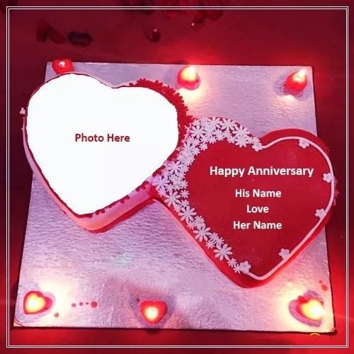 create happy anniversary photo frame