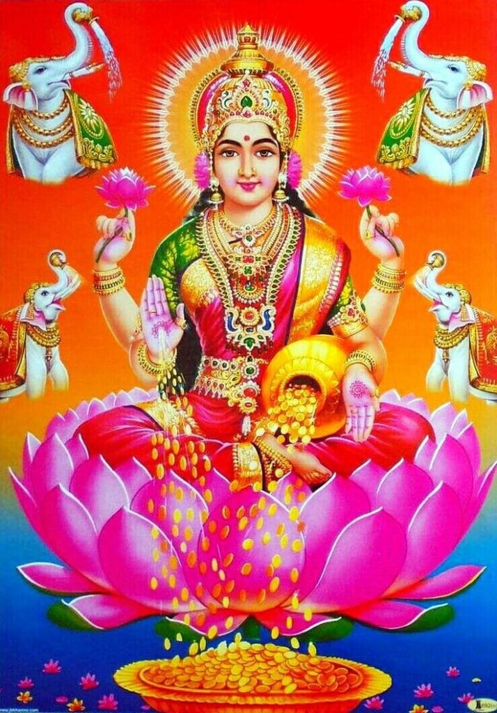 drawing of maa laxmi